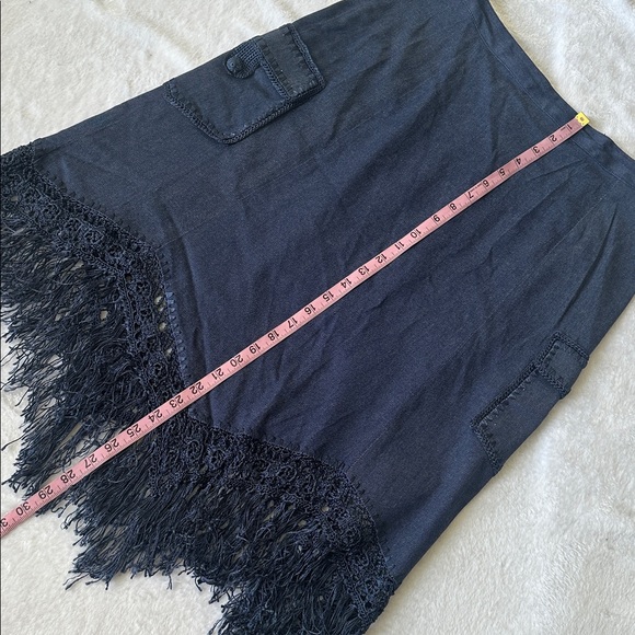 VTG Women’s Silk‎ Cotton Blend Embroidered Fringe Boho Coastal Cowgirl Skirt 14 - Picture 11 of 12